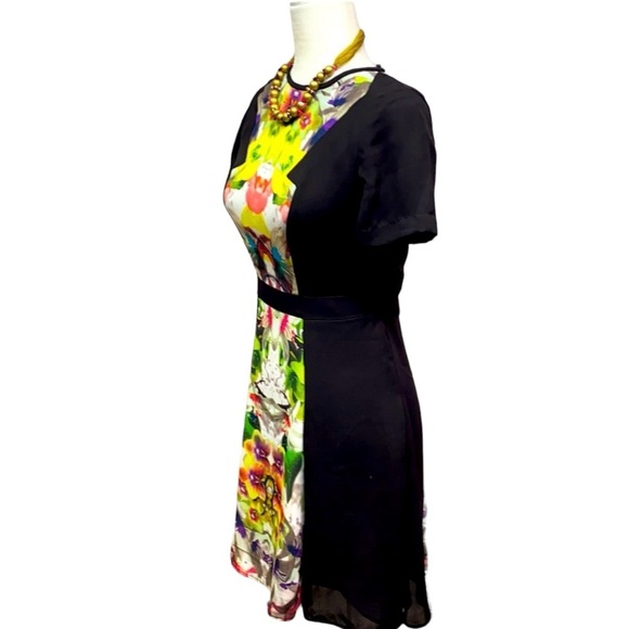 Prabal Gurung Black Multi Colored Floral Dress - Picture 3 of 5